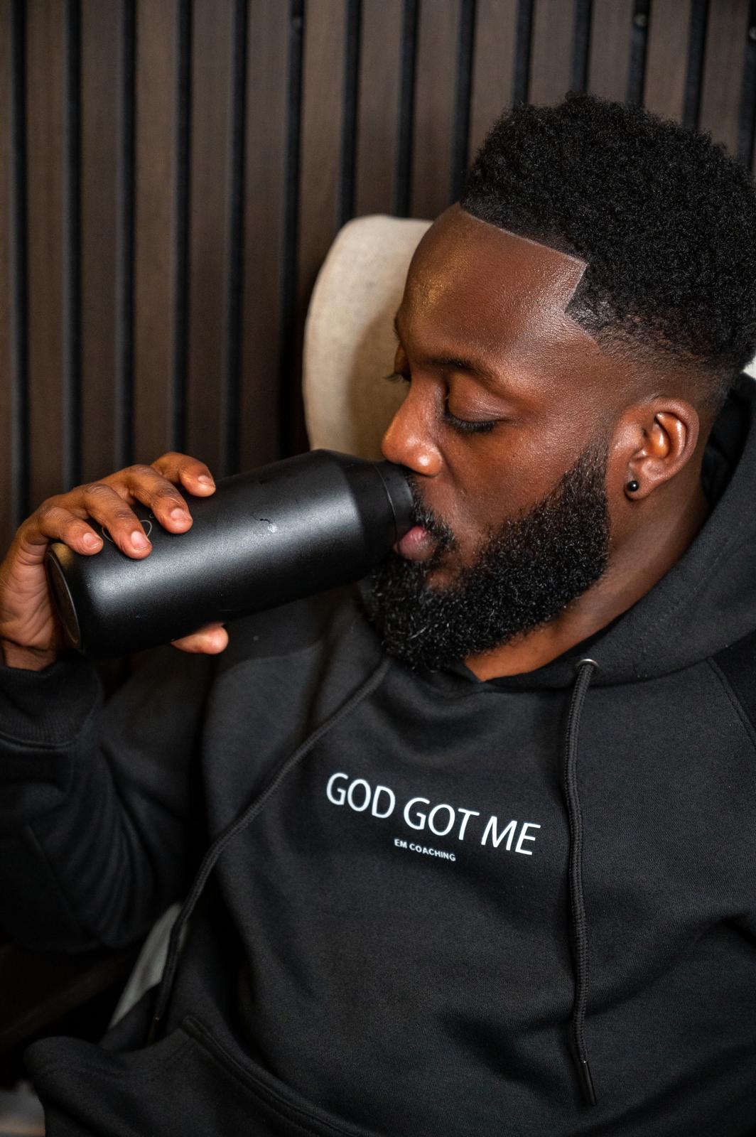 'GOD GOT ME' (smaller text) Hoodie (slim fit)